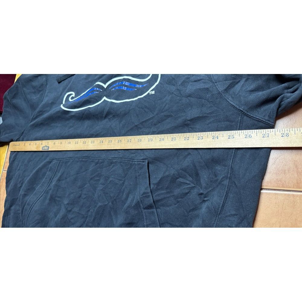 Nike Black Hoodie Mustache Swoosh Logo White Tag Sweatshirt Sz XL‎ Cotton Blend - Picture 7 of 9